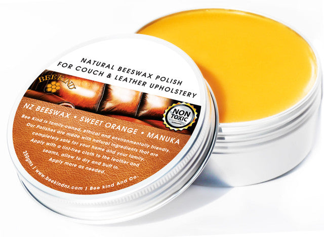 Bee Kind Natural Beeswax Polish for Couch & Leather Upholstery