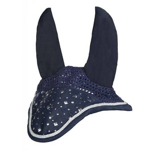 Ear Bonnet / Fly hood -Sparkle BEAUTIFUL WITH VENEZIA SILVER DREAM BANDAGES