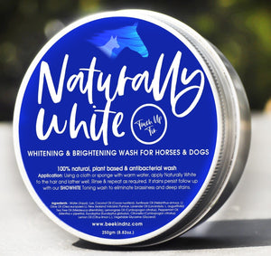 Naturally White™ whitening Soap Wash For Horses & Hounds '300g Touch up Tin'  -NEW LOOK TIN